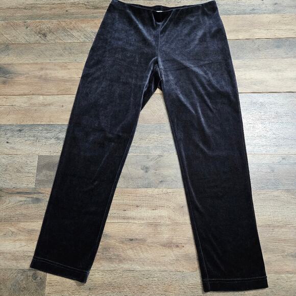 J. Jill PureJill Crushed Velvet Black Velour Pull On Mid Rise Pants Small Petite - Picture 6 of 9